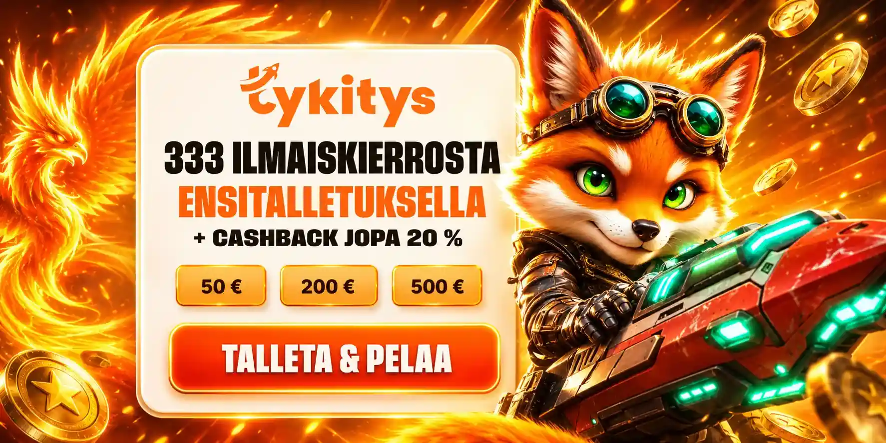 Tykitys kasino ilmaispyöräytykset ja cashback bonukset