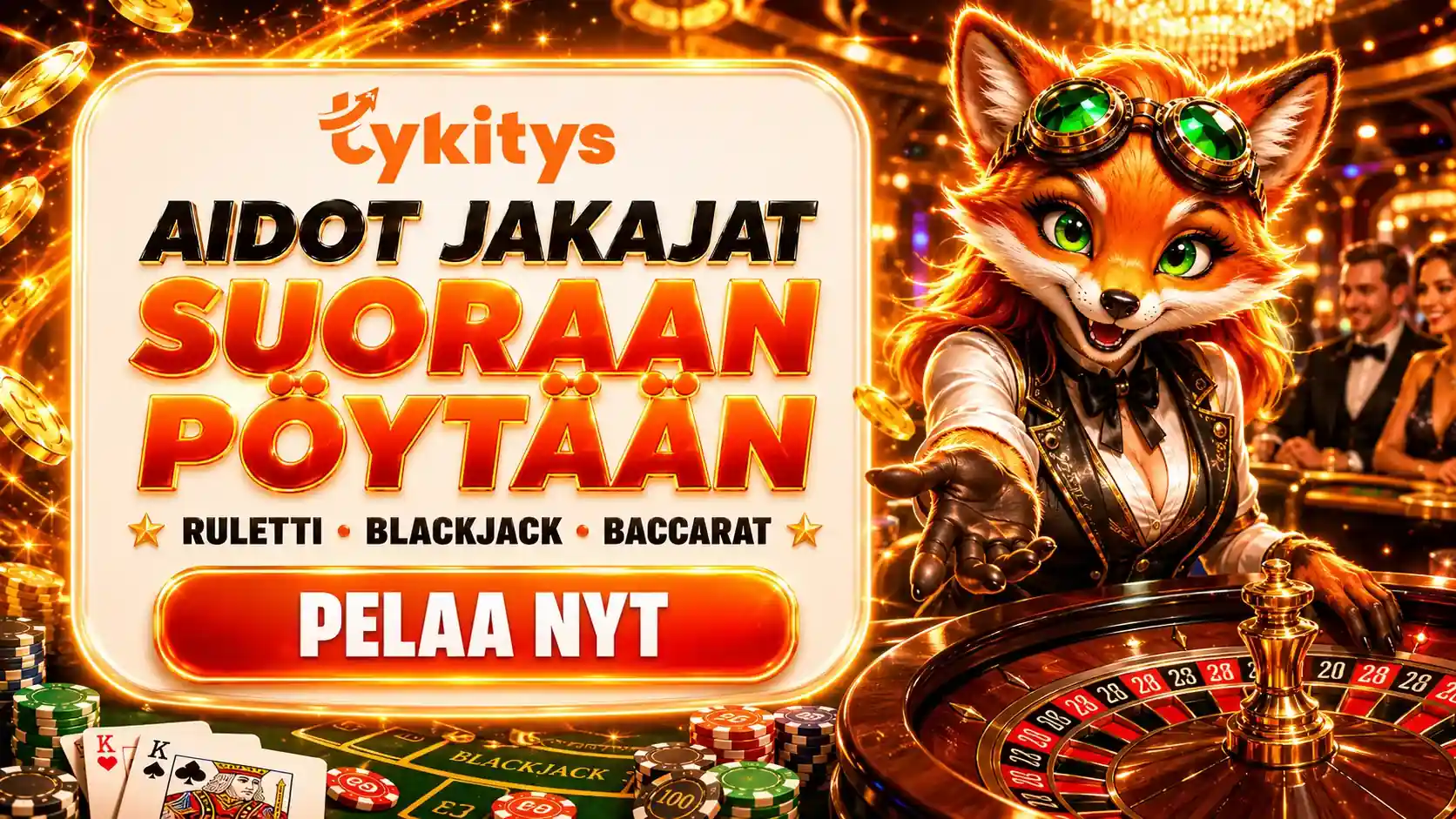 Tykitys kasino livejakajat ruletti blackjack baccarat pöydissä