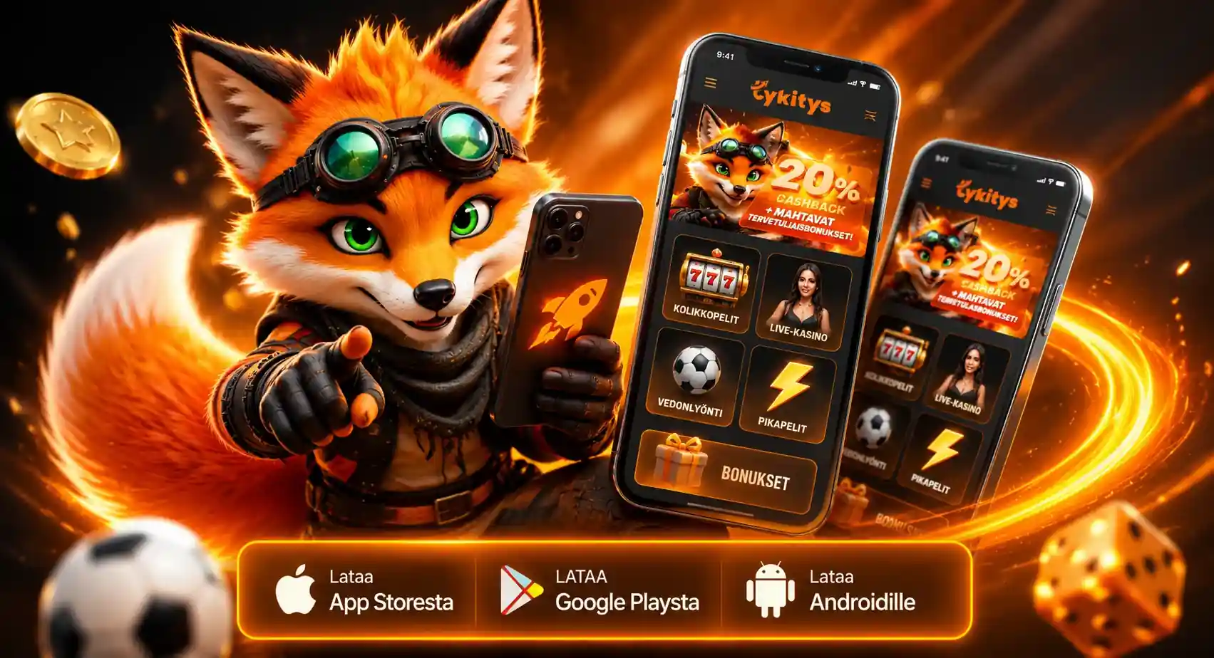 Tykitys mobiilisovellus slottipelit live-kasino vedonlyonti ja bonukset